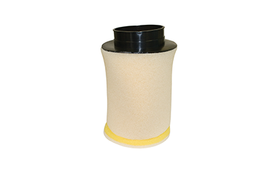 A picture of a yellow, tan air filter