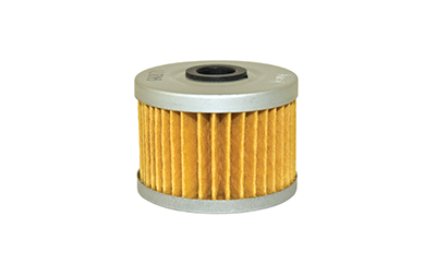A picture of a yellow, orange oil filter